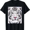 Cool Wild White Tiger T Shirt, Leopard Tiger Graphic Design T-Shirt