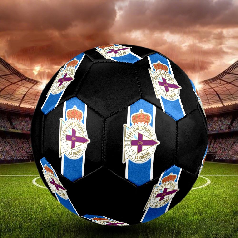 Deportivo de La Coruña Indoor Soccer Ball Colorful Machine Stitched PVC Size 5 Team Training Competition Ready Durable High-Bounce Cool Sports Gift