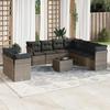 VidaXL Garden Lounge Set with Cushions 10 Pcs Grey Poly Rattan 3217850