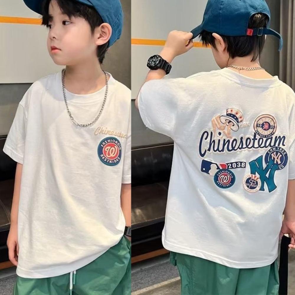 

Детская футболка с коротким рукавом с мультяшным принтом 150