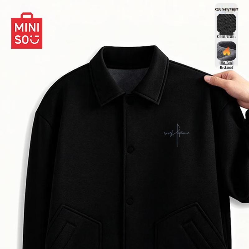 

MINISO Men s Fleece-Lined Collar Jacket XL
