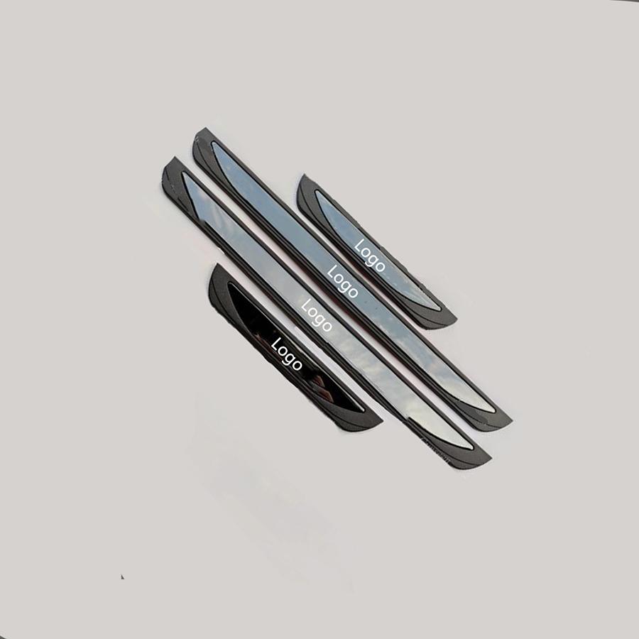 4pcs For Nissan Rogue Car Accessories Door Sill Scuff Plate Cover Protector Trim