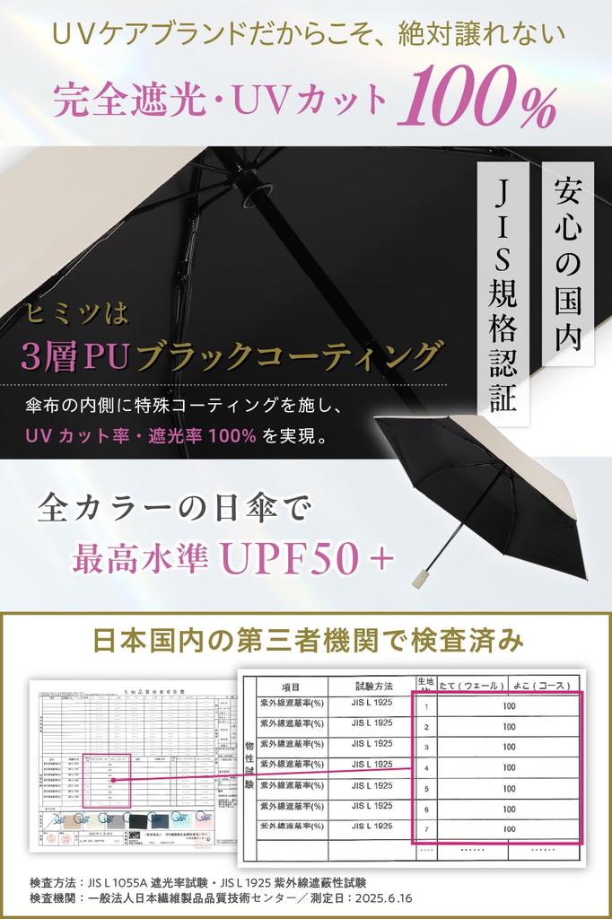 Folding Parasol for UV Light Blocking Lightweight, Women, Protection, 100% (Mocha Beige)