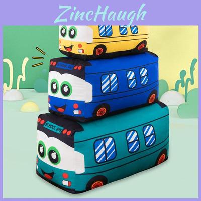 Adorável Almofada de Brinquedo Ônibus de Pelúcia Desenho Animado Decoração de Quarto Infantil Presente de Aniversário