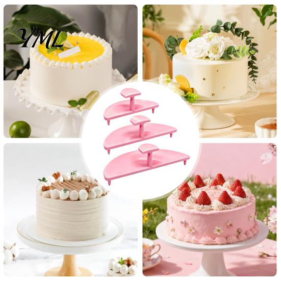 Cake Topper Holder 3PCS Curve Auxiliary Tools, Lightweight PLA Support Stable Prong Set Stakes, Decorating Ruffle Stencils for Kitchen Baking Supplies