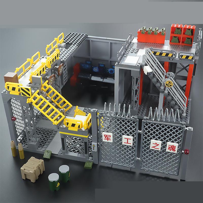 Special forces military Police SWAT figures hangar monitoring area Ordnance base Building blocks kit Children Assembly bricks toys
