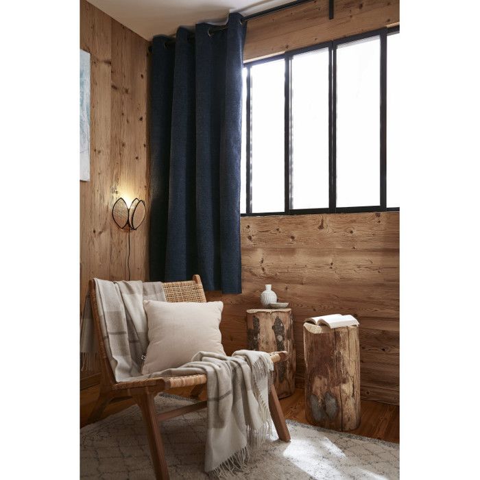 Lot de 2 rideaux occultants phoniques et thermiques doublés polaire "Bjorn" 100% opaque - Bjorn Minuit - 2 Panneaux Occultant + Pola