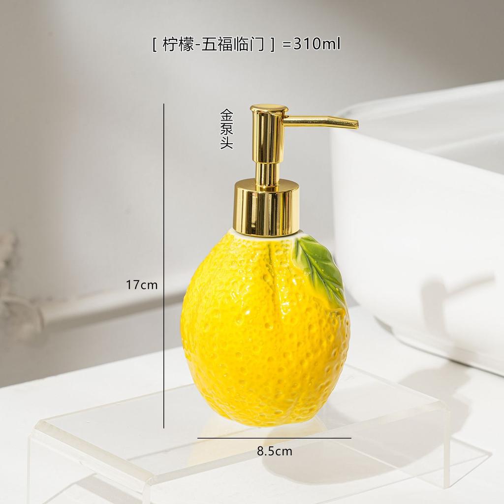 Creative Ceramic Lotion Bottle Hand Soap Hotel Bathroom Shower Gel Shampoo Dispenser Cartoon Strawberry Soap Dispenser Bathroom