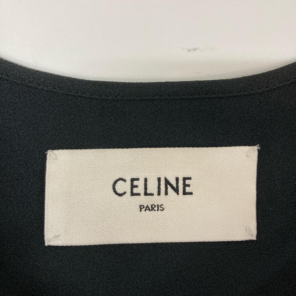 CELINE 2R59G865C Black Triomphe Belted Sleeveless Dress dress 36 blackUsed