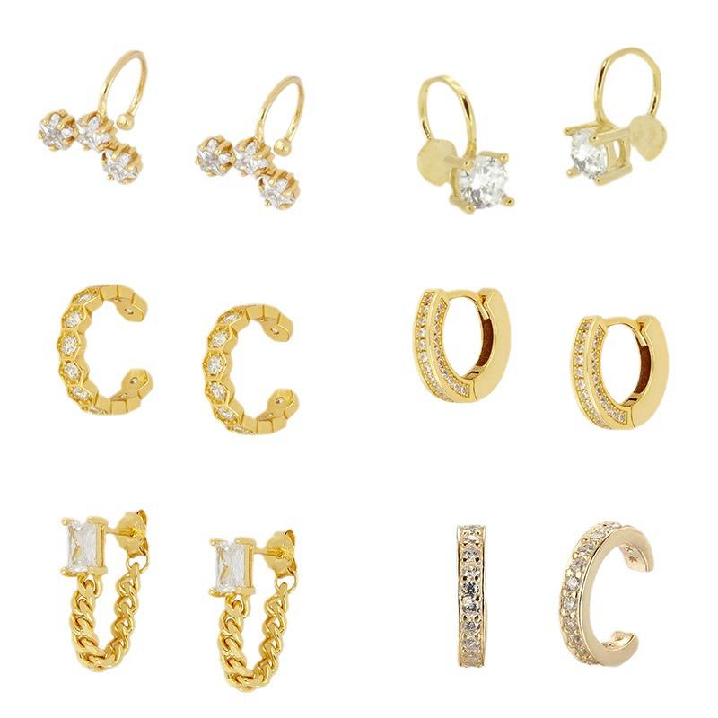 Minimalist Zircon Stud Earrings: Versatile and Stylish INS-Inspired Ear Clips