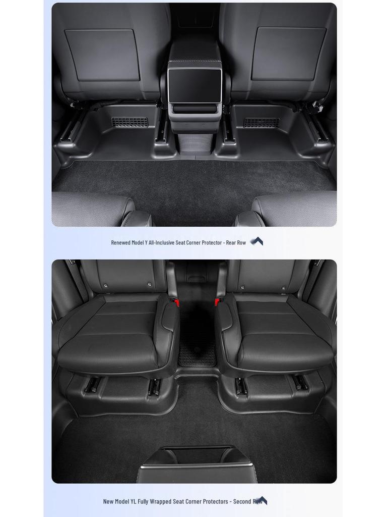 Tesla Model Y Rücksitz-Kratzschutz & Unter-Sitz-Schwellenleiste