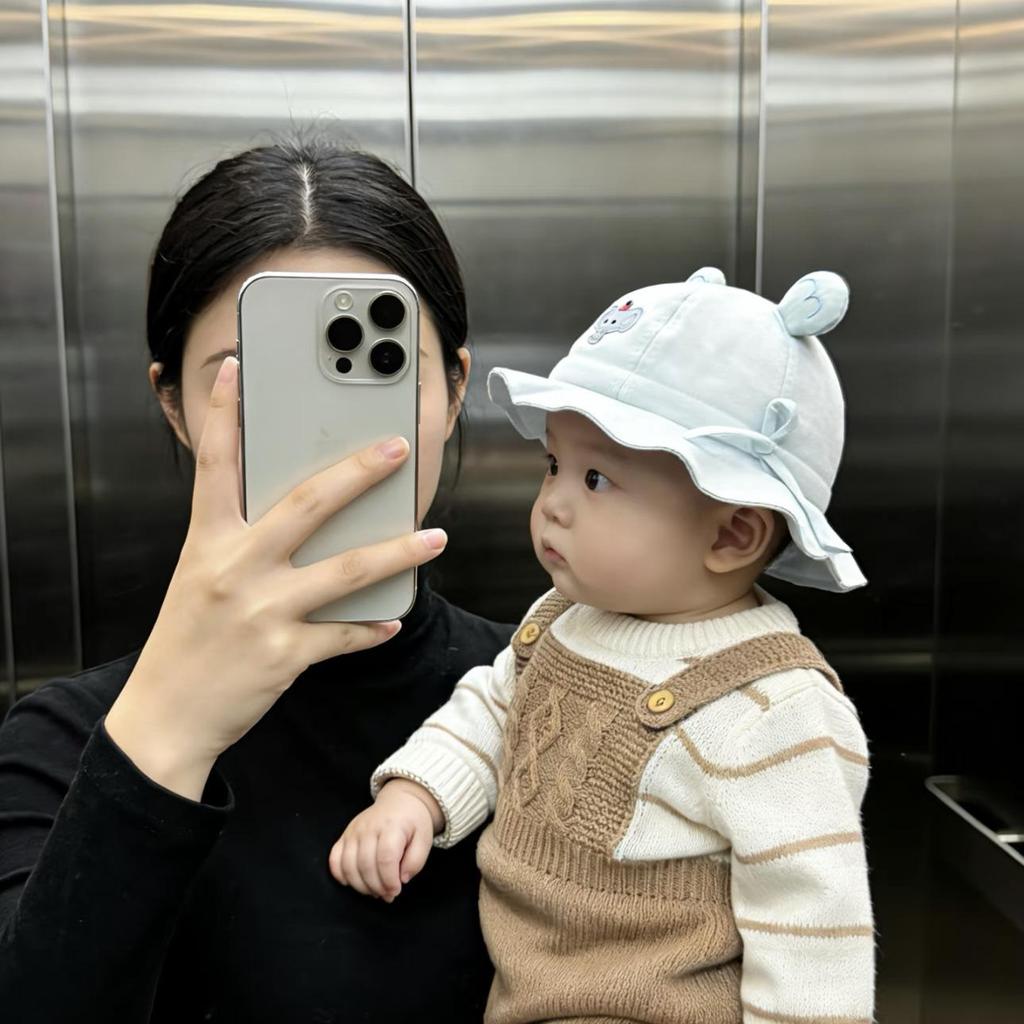 New Cartoon Bear Fisherman Hat: Korean Style Cute Sun Protection Bucket Hat for 1-Year-Old Boys and Girls