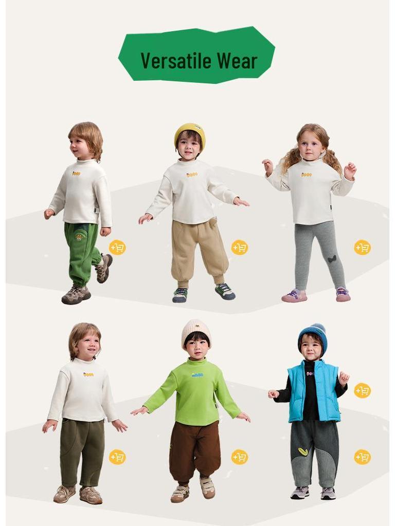 Girls' Winter Cartoon Fleece-Lined Base Layer Top, 2025 Collection