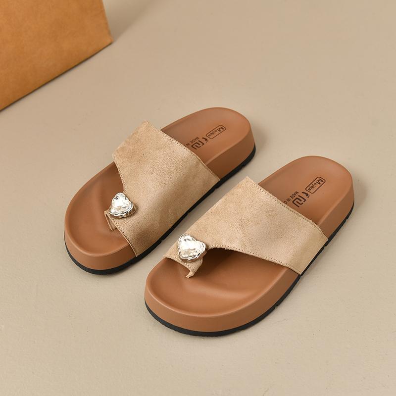 

Fashion Women Flats Slippers Crystal Clip Toe Sandals New Fashion Shoes Designer 2025 Summer Casual Open Toe Flip Flops Woman Sandalias 40 абрикосовый