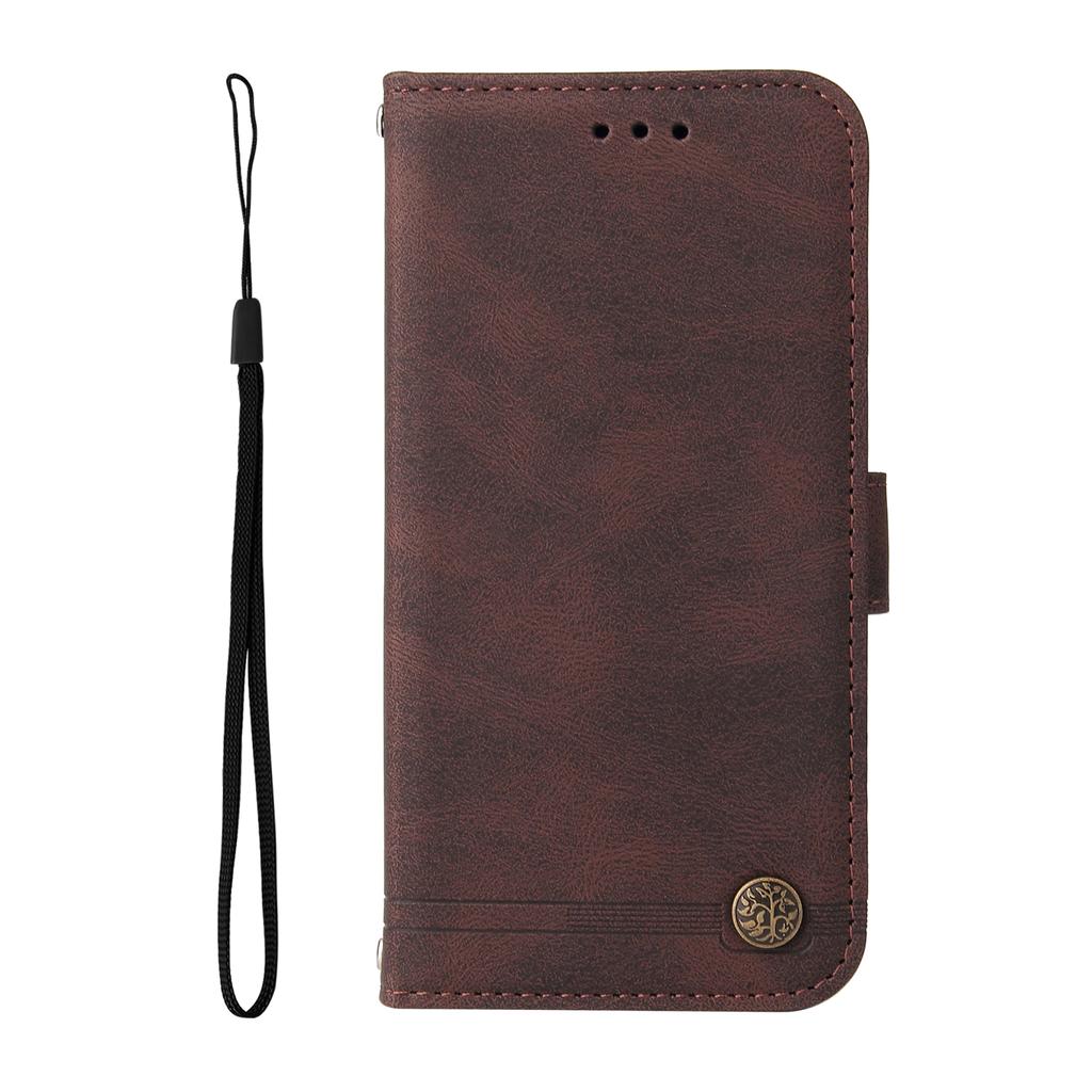 For iPhone 17 Pro Max Leather Wallet Cases Skin Touch Phone Cover Stand with Strap
