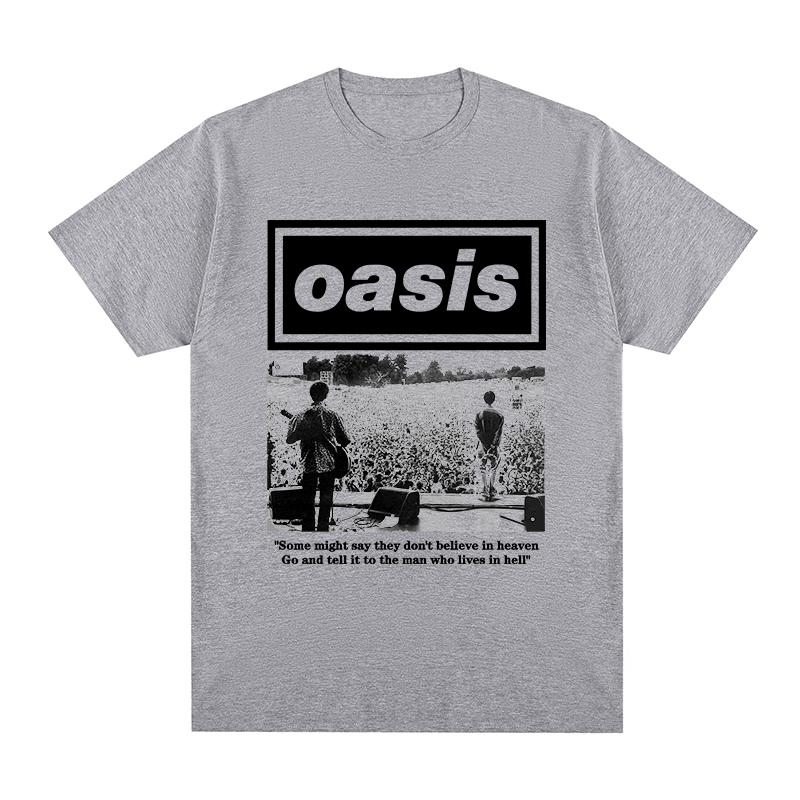 Oasi Rocková kapela Logo Vintage tričko Britská hudební alba Nápad na dárek Oblečení Bavlna Pánské tričko Nové Tričko Dámské topy
