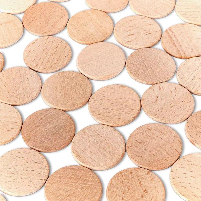 20 Stück 25 mm/30 mm/38 mm/40 mm Holzhandwerk DIY handgefertigte leere Heimdekoration Buchenholzscheibe Holzhandwerk für Babyzimmer