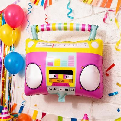 Balony na imprezę disco Nadmuchiwane okulary Wrotki Boombox Balony Kolor Retro Folia Balony na przyjęcie urodzinowe o tematyce disco