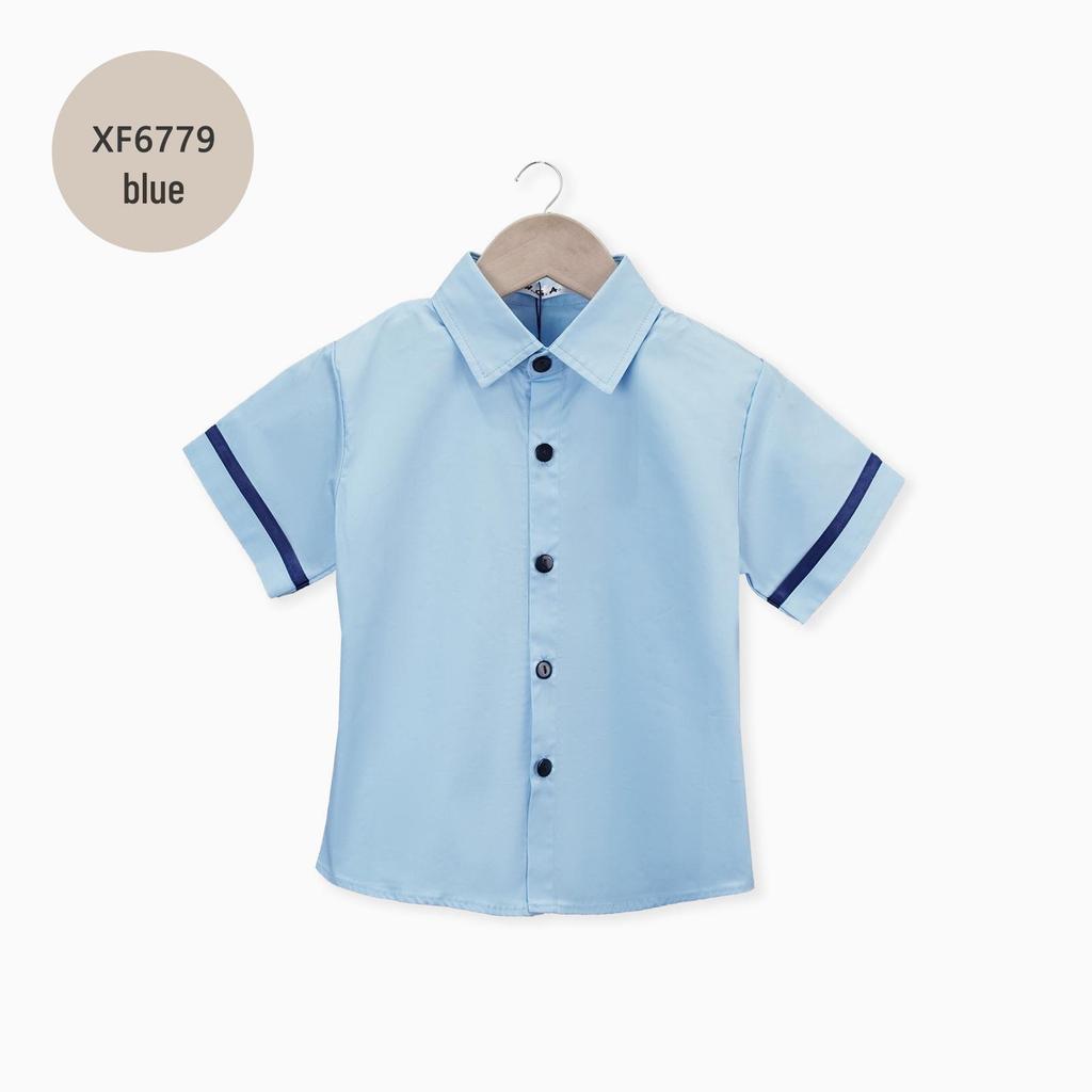 Kids' Summer White Collared Short-Sleeve Shirt - Primary School Uniform