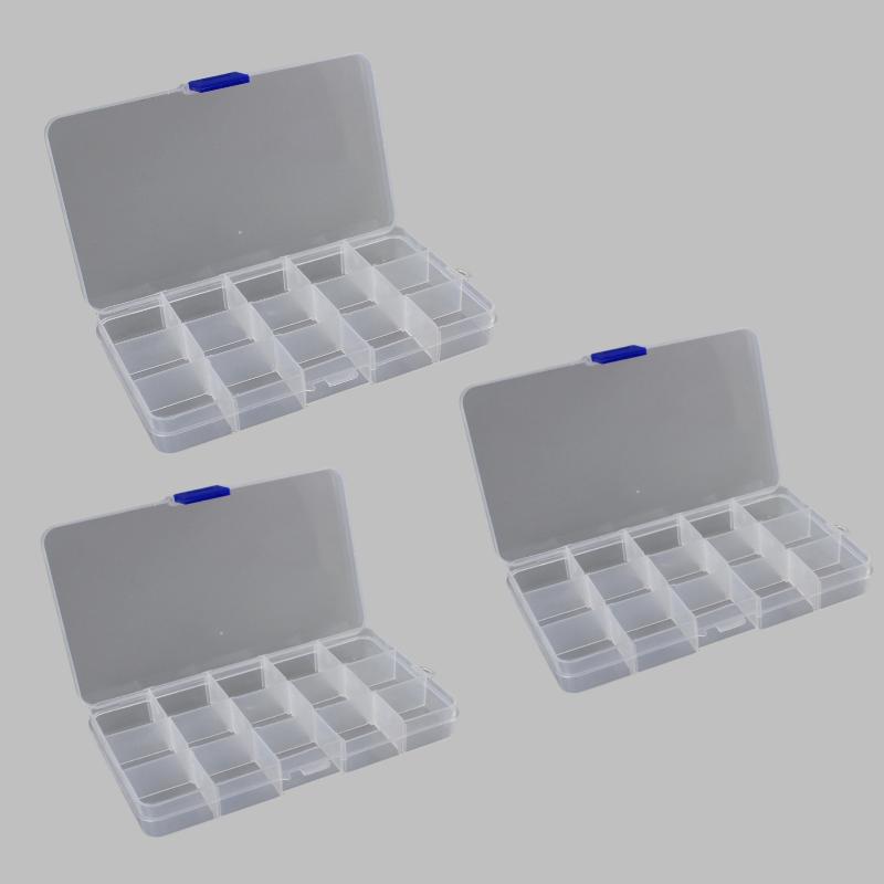 - 1/3PCS Practical Compartment Plastic Storage Box 24 Grids Parts Organizer Box Jewelry Bead Screw Holder Case Display Container