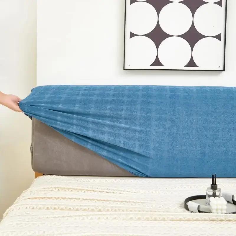 1 Stück Spritzfester Kopfteilbezug Gestrickter Elastischer Jacquard Nachttischbezug für Bett im Schlafzimmer Leicht zu Reinigender Kopfteilbezug