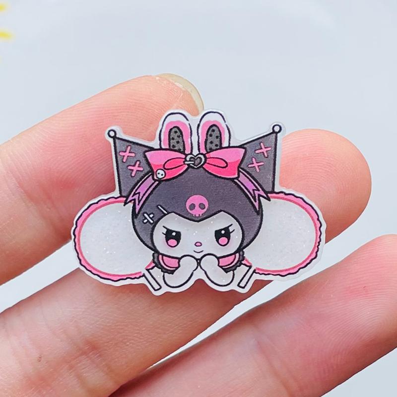 10 Pcs New Kawaii Cartoon Animal Rabbits, Puppies Series Acrylic Flat Diy Jewelry Children Gift Hairpin Accessories A89