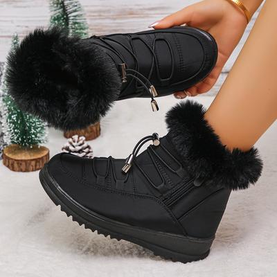 Thick Plush Winter Boots for Woman 2025 Non Slip Down Waterproof Snow Boots Women Plus Size 43 Warm Faux Fur Ankle Botas Mujer
