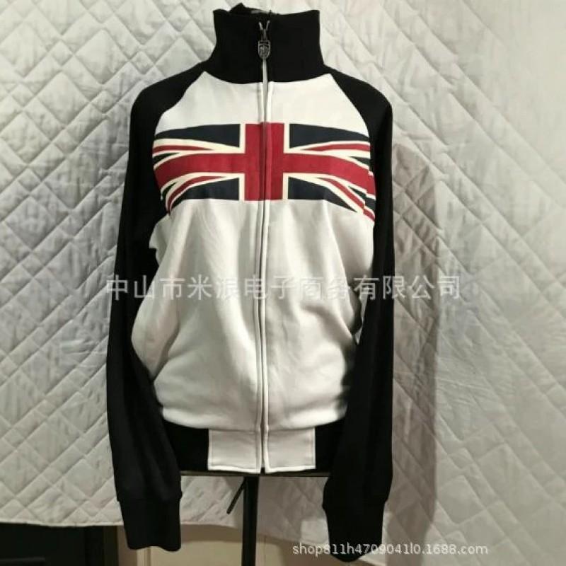 Unisex Vintage Americana Star Stripe Print Raglan Hooded Zip-Up Sweatshirt Streetwear Casual Top