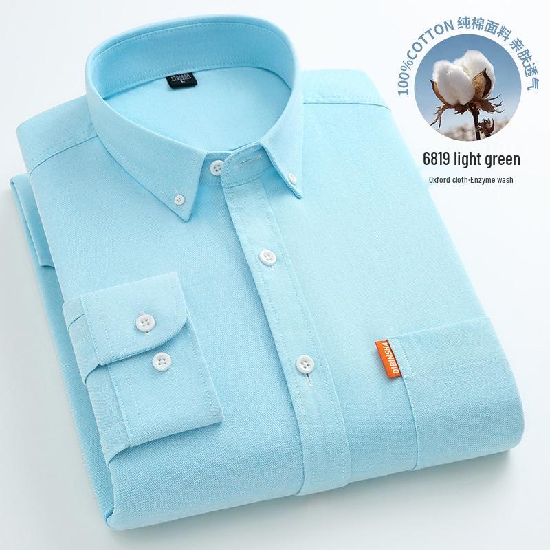 

Мужская рубашка Оксфорд с длинным рукавом из хлопка в стиле business casual для весны и осени XL