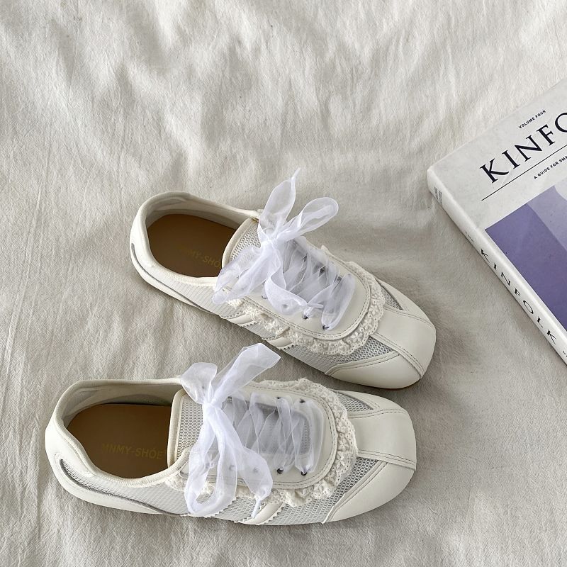 Mesh comfortable breathable flat casual shoes 2025 spring and summer new ballet sweet niche Forrest Gump sports shoes women