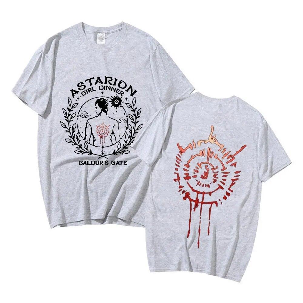 Heißer 2023 Astarion Doppelseitige Grafik T Shirt Unisex Frauen Mode Ästhetische Kleidung T-shirt Übergroßen T Shirts Tops Streetwear