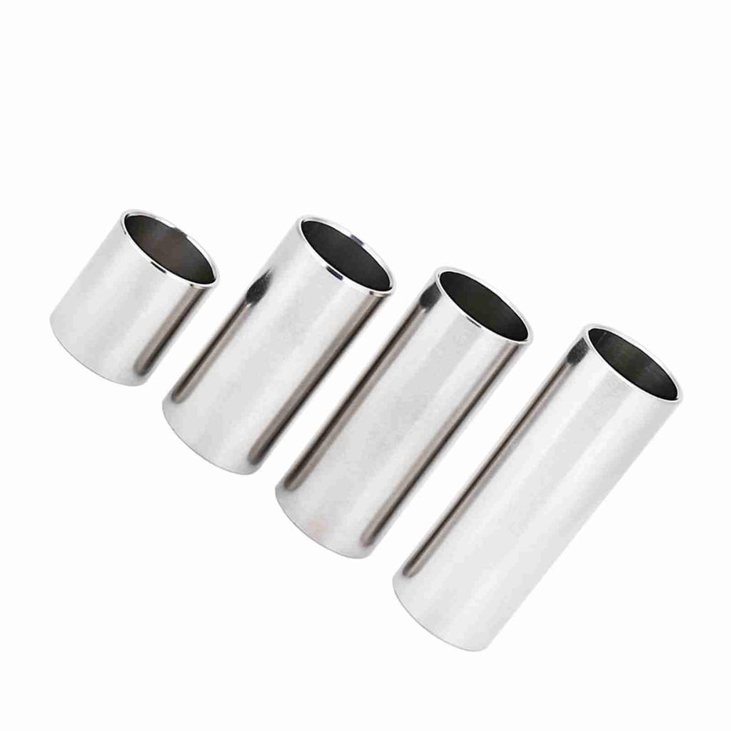 4pcs Stainless Steel Cylinder Tube Guitar Slide Tone Bar Accessory for Electric Guitar