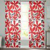 Roter Blumen-Blätter-Vorhang für Schlafzimmer, Tüll-Voile-Vorhang für Küche, Wohnzimmer, Dekor, Fensterbehandlung
