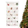 Fabric Countdown Calendar Reusable Festive Fabric Storage Bag Countdown To Christmas Wall Calendar with Pockets for Chocolate