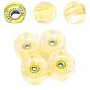 4Pcs Skateboard Wheels Flash with Bearings Wear Resistant 65mm 78A Transparent PU Smooth Repair Parts with Light Rollers
