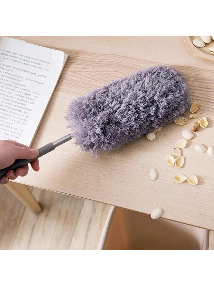 Infällbar Dammvippa Rostfritt Stål Långt Handtag Dammborste Bil Hushålls Rengöringsverktyg Mikrofiber Damm Kycklingfjäder
