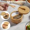 Multifunctional Bamboo Condiment Container 3-Compartment Seasoning Tank  Condiment Display