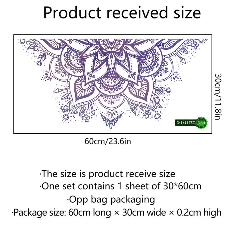 Lotus Wall Sticker Boho Mandala Flower Removable Wall Decals For Living Room Bedroom Tv Wall