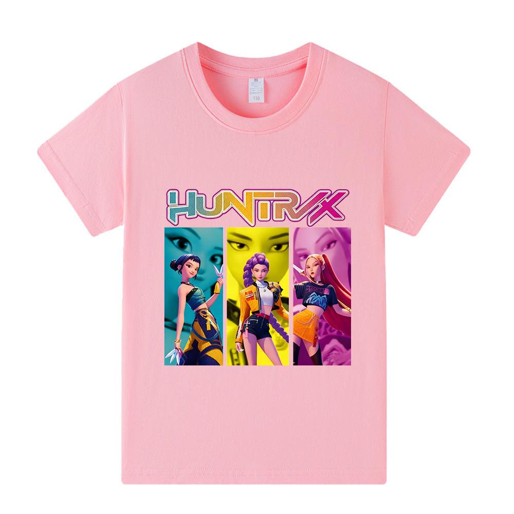 A1236 Kids Boys Girls Kpop Rumi Zoey Mira Print Short Sleeves T-shirt