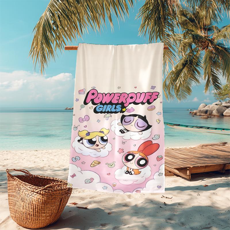 1Pc Powerpuff Girls Adventure Beach Towel Microfiber Beach Towel Thin Absorbent For Beach Swimming Yoga Bath Sports 0917297