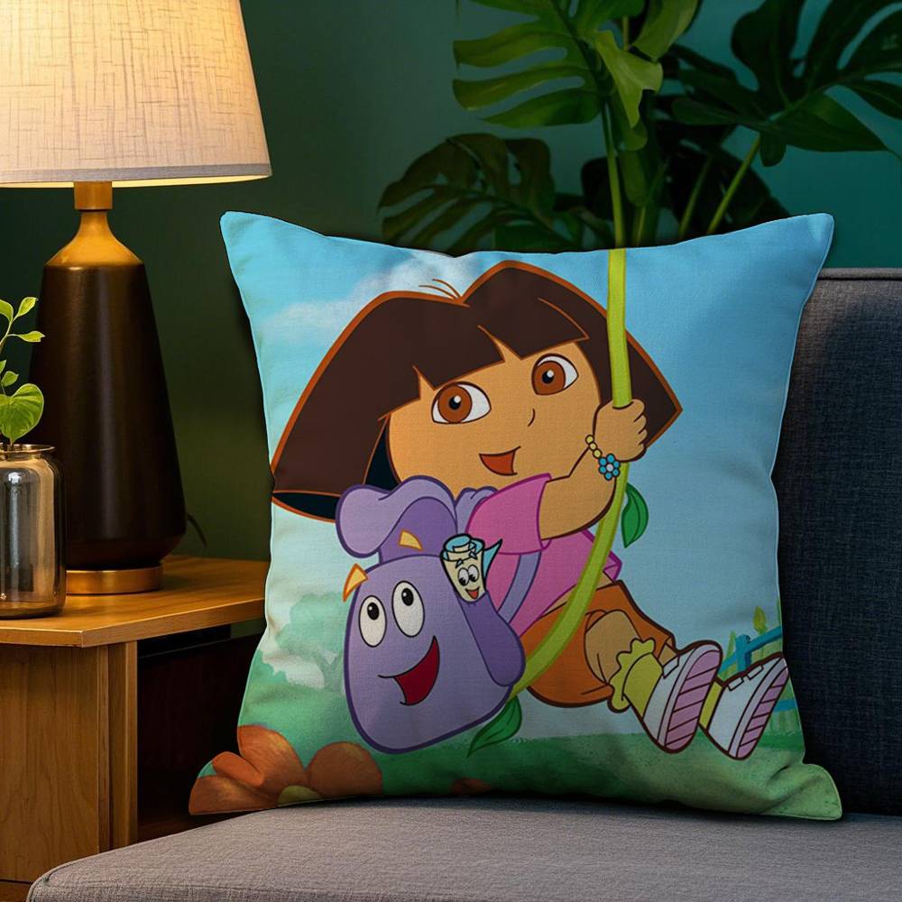 Cute D-Dora Pillow Case Plush Linen Soft Double Sided Printed Design Throw Cushion Decorative Home