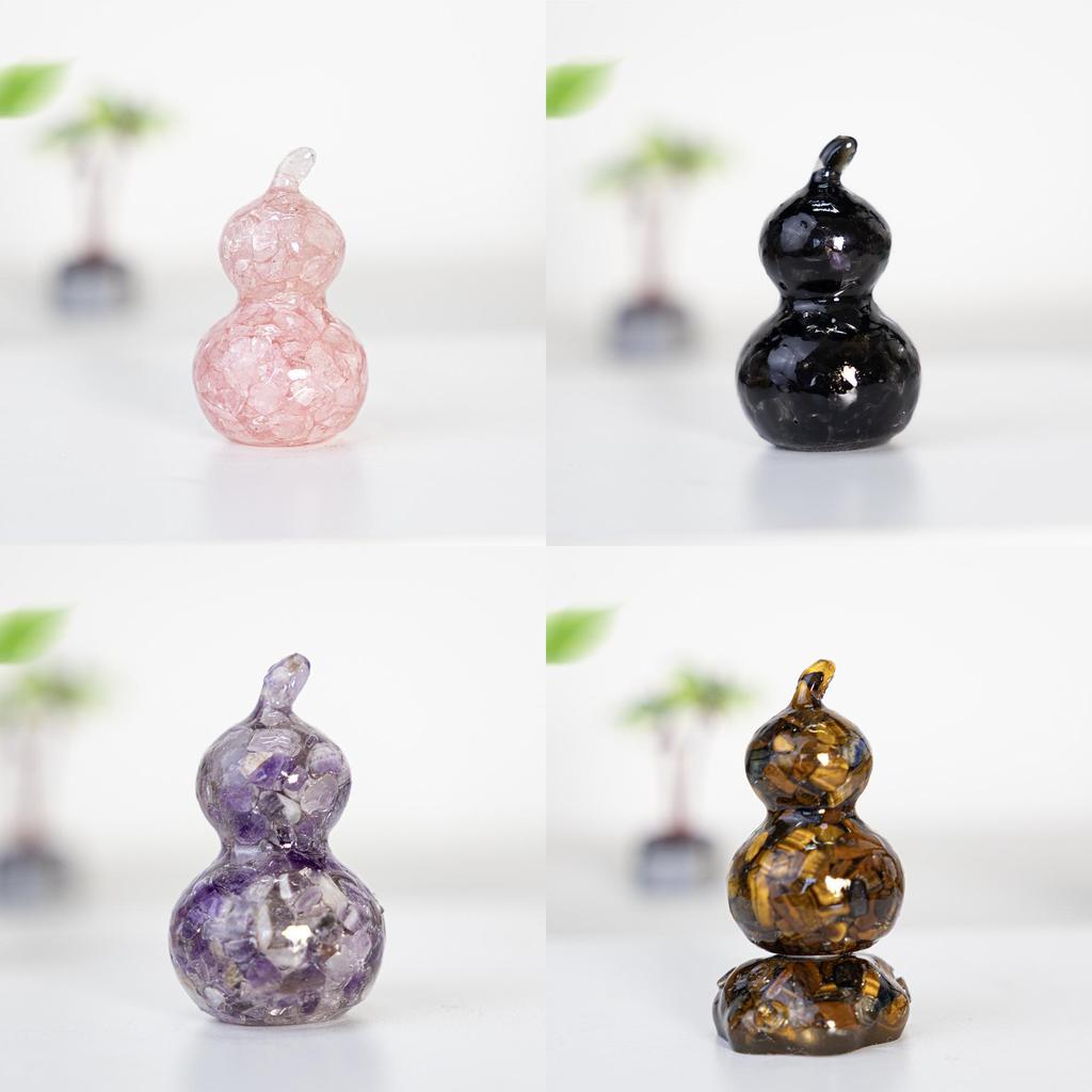 Resin Filled Natural Crystal Gourd Ornaments For Home Decor Gift Ideas