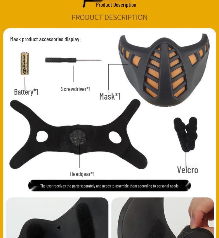 Cyberpunk LED Half Face Mask - Halloween Party Costume Accessory