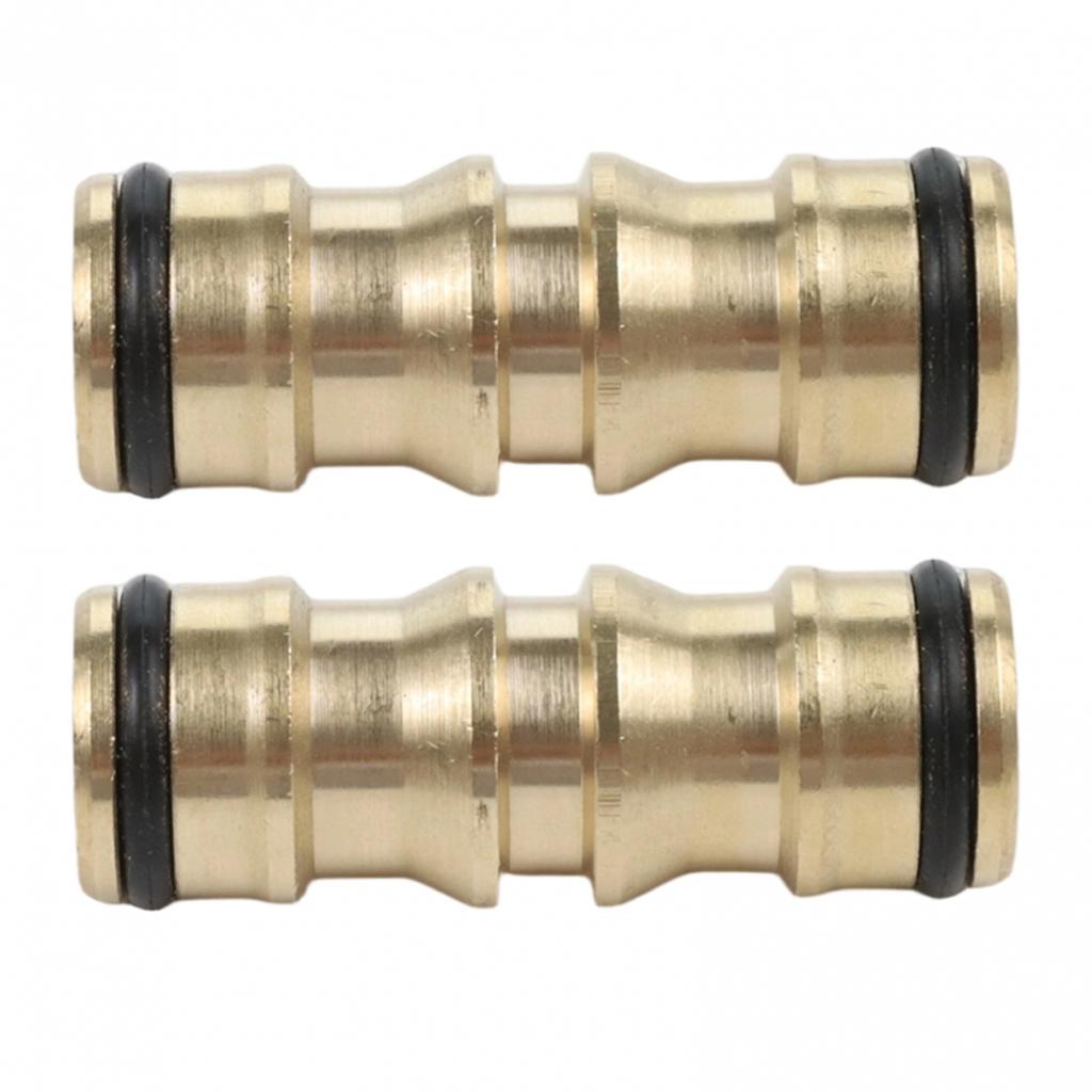 Solid Brass Double Male Hose End Connectors for Quick Hose Connections 2 Pack