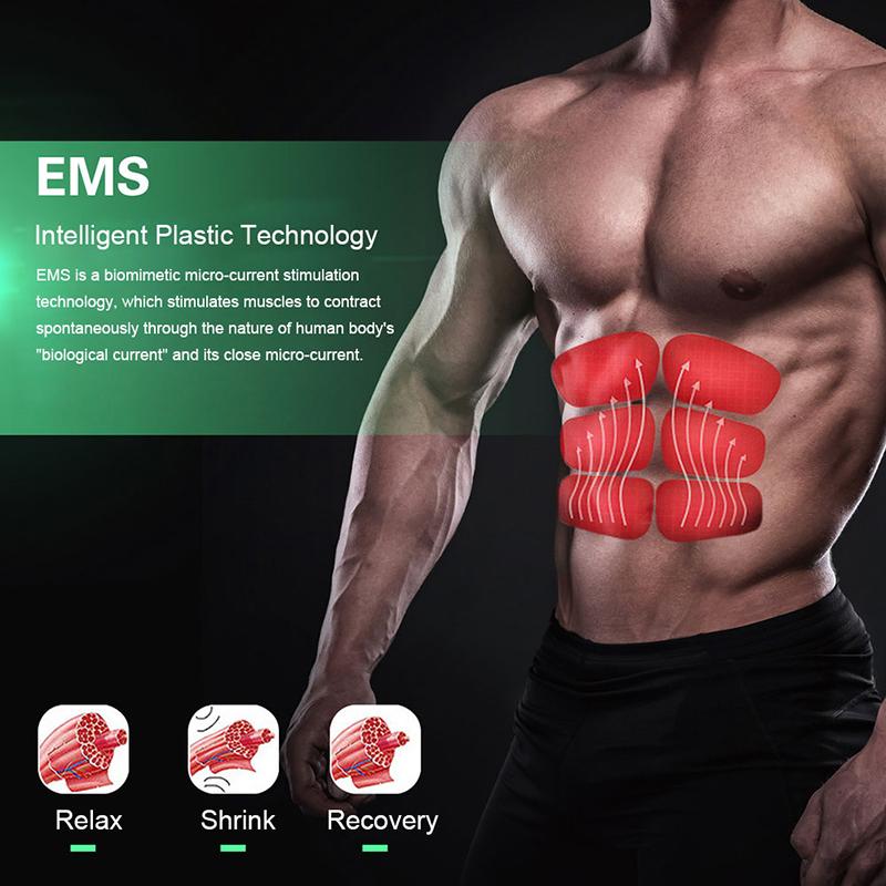 EMS Stimulator muscular abdominal Antrenor ABS Afișaj LCD USB Echipament de fitness Autocolante electrice pentru pierderea în greutate Centura de slăbit