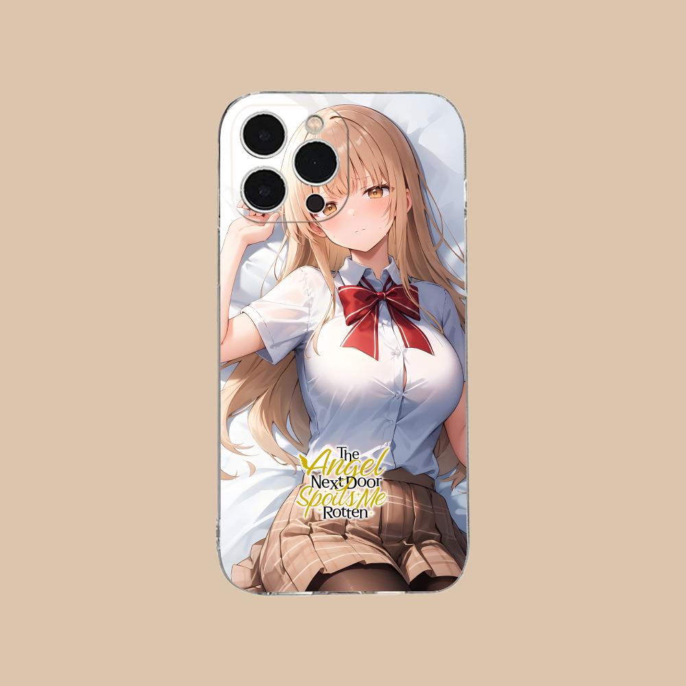Angel Mahiru Shina Anime Phone Case for iPhone 16 15 14 13 12 11 X XR XS Pro Max Plus Mini Clear Transparent Luxury Cover Pretty
