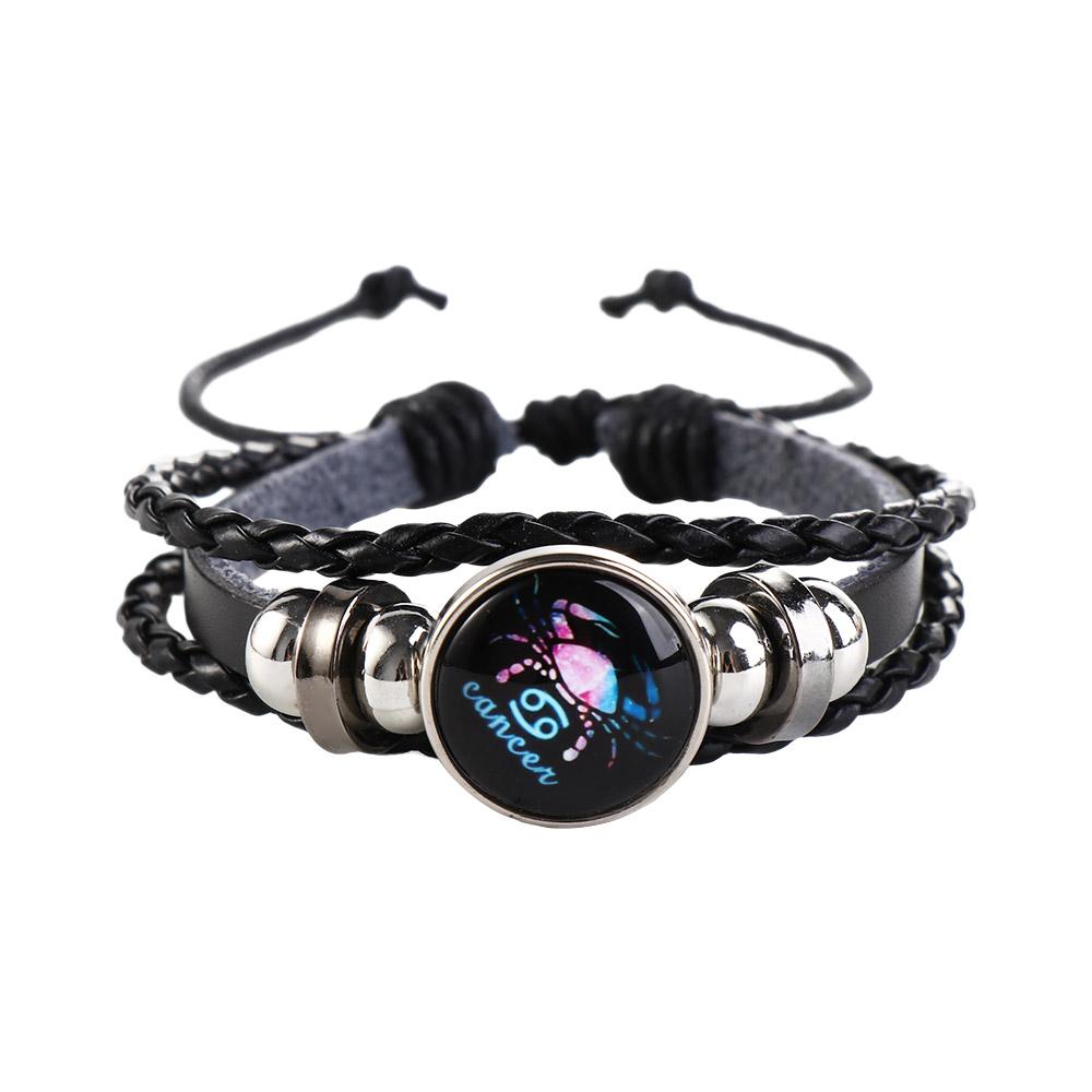 Trendy Retro Sign Multilayer Bead 12 Zodiac Twelve Constellation Horoscope Jewelry Bracelet Couple Bracelet Fashion Accessories