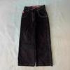Streetwear JNCO jeans Y2K hip-hop cartoon pattern loose black pants men's and women's wide-leg pants wholesale