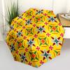1pc Geometric Design Automatic Folding Umbrella - Portable Collapsible Design, 8-Rib Iron Frame, Durable Fabric yy251125041