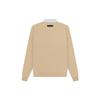 Fear of God Essentials SS23 Polo Rugby Henley Gaufre Avec Impression Logo Manches Longues Homme Hauts Sable Blanc FOG-SS23-055
